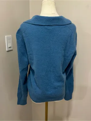 Prive 100% Cashmere Blue Sweater XL thumbnail 3