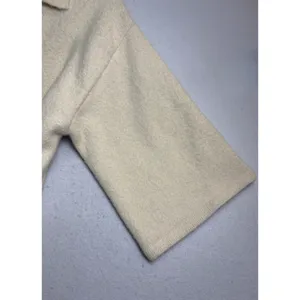 HM Cream Short Sleeve Knit Cardigan Collared Button Front Sweater Small thumbnail 6