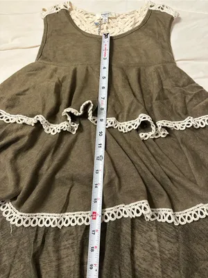 Hayden LA Olive Tiered Crochet Lace Trim Tank - NWT - Size L thumbnail 9