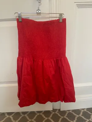 Simo Miller Red Via Smocked Mini Dress Size M! thumbnail 5