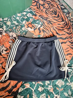 Cute Black & White Striped Side Tie Skirt Athletic Tennis Sport Skirt Size L thumbnail 9