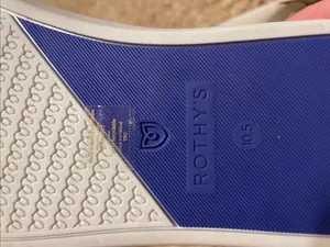 Rothy's Cream Knit Slip-On Loafers with Blue Heel Trim thumbnail 7