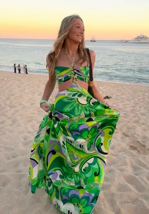 Vacation maxi dress Green Size XS thumbnail 1