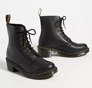 Dr. Martens CLEMENCY WOMEN'S SMOOTH LEATHER HEELED LACE UP BOOTS thumbnail 1