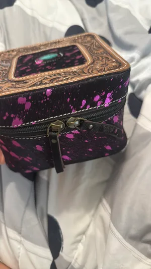 Handmade Western jewelry travel case Purple thumbnail 5