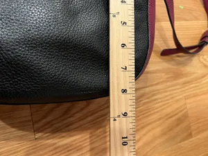 Kate Spade Crossbody Bag Womens Medium Colorblock Black Burgundy White Leather thumbnail 10