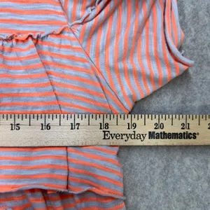 Anthropologie Women L Orange Striped Tiered‎ Ruffle Knit Top Large Boho Coastal thumbnail 5