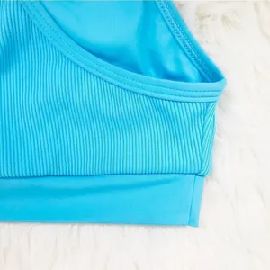 New L*SPACE Frenchi Bottom Bitsy‎ Cut High Waist Bikini Ribbed Aqua Blue Large thumbnail 5