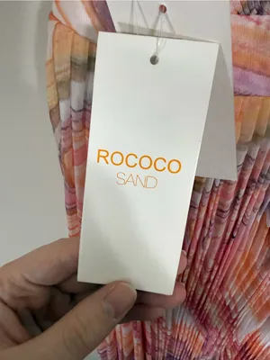NWT Rococo Sand Eira Maxi Dress Peach Lilac Chiffon Open Back Pleated XS thumbnail 4