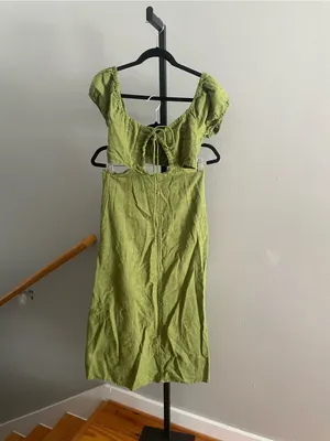 Free People Extra Dose Midi Dress Green Size Small thumbnail 2