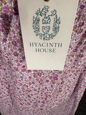 NEW HYACINTH HOUSE Purple Floral Periwinkle Mini Dress Size Medium thumbnail 10