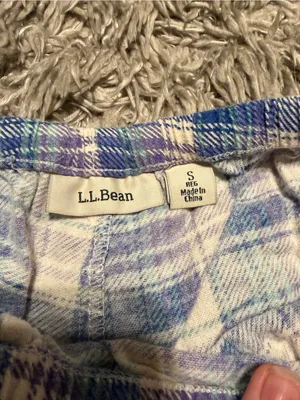 L.L.Bean Plaid Flannel Shirt - Lavender & Blue thumbnail 2