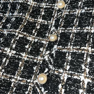 NWT J.ING Chic Black White Gold Tweed Plaid Sequins Mini Skort Skirt Size S thumbnail 6