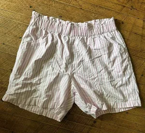 Ki Ko Mo vintage pink & white striped L high waist shorts thumbnail 1