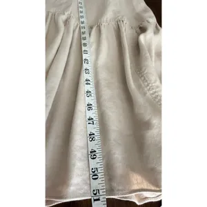 Hunter Bell Linen Blend Midi Dress M Natural Puff Sleeve V Neck Cottagecore thumbnail 12