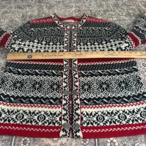 Susan‎ Bristol Women's Nordic Fair Isle Wool Cardigan Button Front L Apres-Ski thumbnail 3