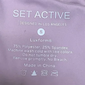 Set Active Women's Pink Square Neck Yoga Workout Athletic Sports Bra Crop Top S thumbnail 4