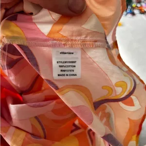 Chloe + Rene Maxi Dress Sunny swirl retro Print Boho print Summer Beachy Size L thumbnail 6
