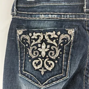 Miss me buckle embroidered Y2K 2000s 90s bootcut blue jeans size 29x3.5 long thumbnail 4