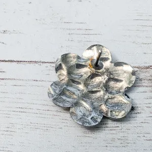 Vintage Earrings For Pierced Ears - Large Silver Tone - Tarnished thumbnail 7