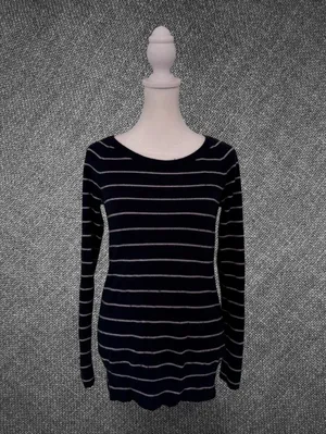 Gap Navy Blue Striped Long Sleeve Button Cuff Sweater thumbnail 3
