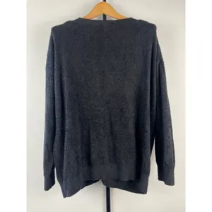Barefoot Dreams CozyChic Lite Cardigan Black Carbon V-Neck Sweater BDWCL22246 XL thumbnail 7