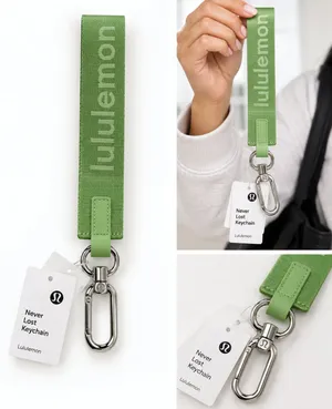 Lululemon Never Lost Keychain Size O/S Green Silver thumbnail 2