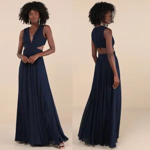 Lulus Vivid Imagination Navy Blue Cutout Maxi Dress Wedding Holiday Medium thumbnail 2