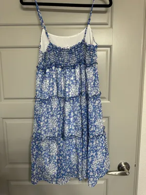 Blue Floral Le Lis Ruffle mini dress thumbnail 4