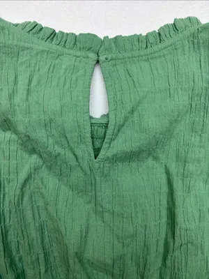 J. Crew size large Green Ruffle Sleeve Casual Dress knee length olive guest thumbnail 9