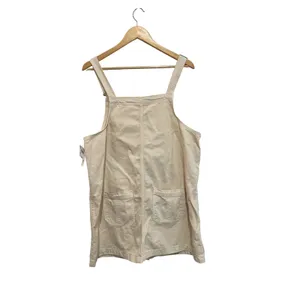 American Eagle Cream Denim Button Front Overall Dress XL NWT thumbnail 2