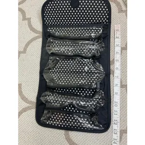 PANDORA Black Roll-Up Foldable Jewelry Travel Case 4 Zip Pockets Organizer thumbnail 7