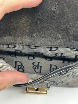 Dooney & Bourke Satchel Bag Womens Medium Gray Logo Canvas Leather Zip Purse thumbnail 8