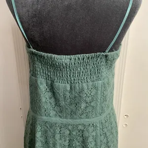 NWT BCBGMAXAZRIA Green Lace Strapless Sheath Dress 12 L Sweetheart Midi Cocktail thumbnail 7
