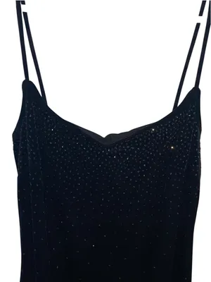 Vintage Rampage 90s Y2K Velvet crystal Fairy Hem Midi Slip Dress cocktail moody thumbnail 6