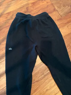 Alo Black Jogger Pocket Zip Sweatpants Size Small thumbnail 8