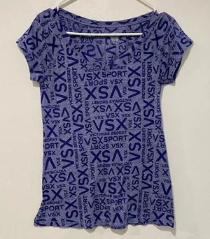 Victoria’s Secret VSX Sport Sexy Sport Blue Logo Print Tee Shirt Size XS thumbnail 1