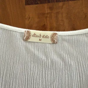 Altar'd State White Ruffled V-Neck Mini Dress thumbnail 2