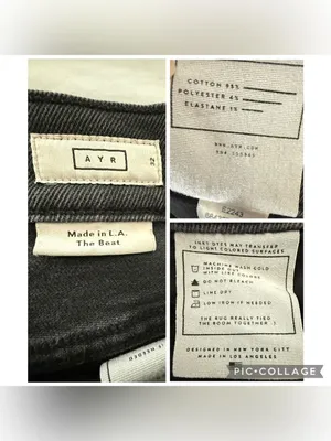 AYR The Beat Cotton High Rise Barrel Leg Ankle Crop Jean Washed Black Size 32 thumbnail 10