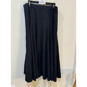 New Lauren Ralph Lauren Cotton Blend A-Line Maxi Skirt Size XL Black thumbnail 2