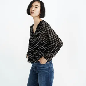 Madewell Sheer Sleeve Top in Brushstroke Paisley Mix M thumbnail 3