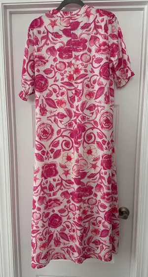 Pink Floral Maxi Dress Size M thumbnail 3