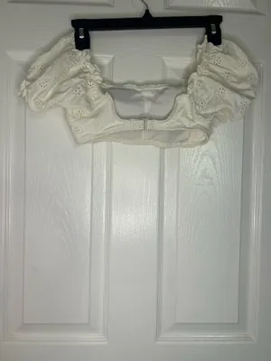 Wild Fable Target white puff sleeve binkini bathing suit top thumbnail 2