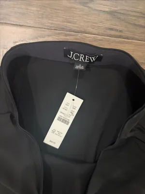 New With Tags JCrew Black Satin Midi Slip Skirt Sz S thumbnail 2