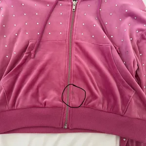 Y2K Vintage Velour Zip Up Hoodie Rhinestone McBling Baddie Track Jacket Cropped thumbnail 6