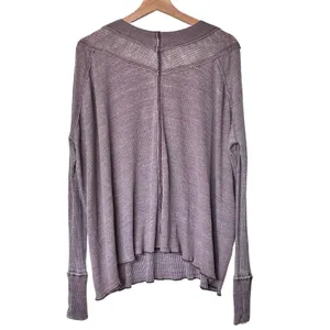 We The Free People Ocean View S Purple Oversized Boho Sweater thumbnail 2
