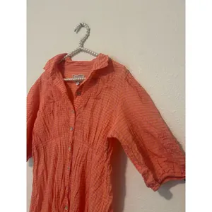 Johnny Was Size Medium Midi Dress Orla Puff Sleeve Embroidered Orange Preppy thumbnail 5