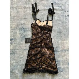 Lulus Beige Be Mine Forever Black Floral Lace Ruched Bodycon Dress XS thumbnail 4