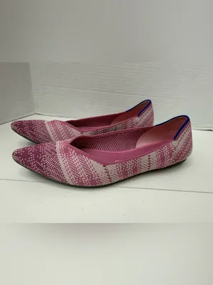 Rothy’s The Point Pink Plaid Limited Edition Breast Cancer Women’s Sz 9w thumbnail 3