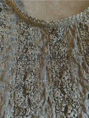 Biyaycda vintage dead stock black lace short sleeve top lined career size M thumbnail 6